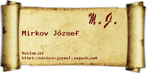 Mirkov József névjegykártya